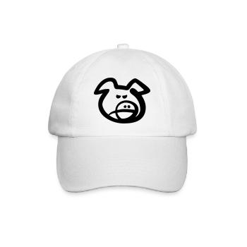 Schweinekopf (Vektor) - Baseballkappe - Weiß/Weiß - Vorne
