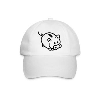 Sparschwein - Line - Baseballkappe - Weiß/Weiß - Vorne