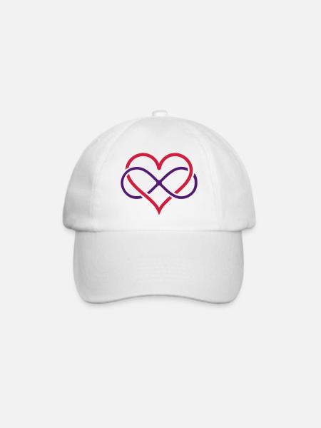 Herz Unendlichkeit Motiv/Designer - Baseballkappe - Weiß/Weiß