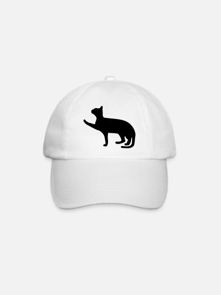 Katze - Baseballkappe - Weiß/Weiß