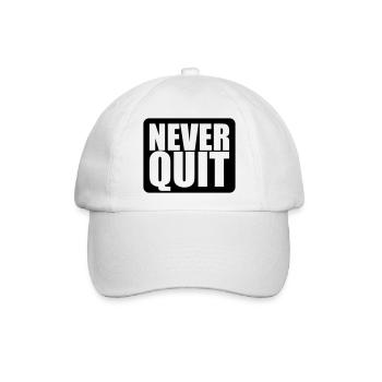 logo never quit button gewinner stars sieger sport - Baseballkappe - Weiß/Weiß - Vorne