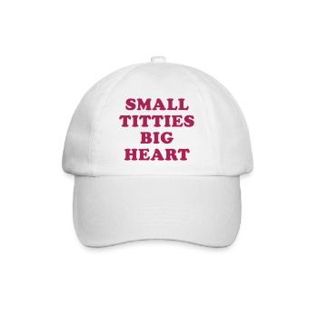 SMALL TITTIES BIG HEART - Baseballkappe - Weiß/Weiß - Vorne