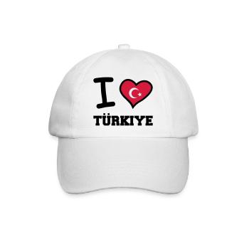 I love Türkiye - Baseballkappe - Weiß/Weiß - Vorne