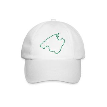 mallorca karte umriss - Baseballkappe - Weiß/Weiß - Vorne