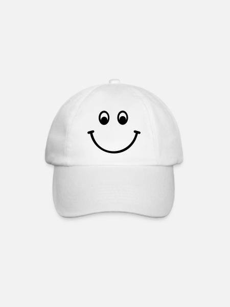 Smiley - Baseballkappe - Weiß/Weiß