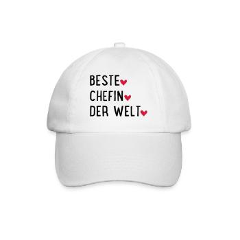 Beste Chefin der Welt - Baseballkappe - Weiß/Weiß - Vorne