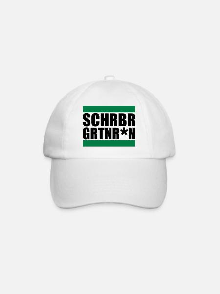 Farben änderbar | Schrebergärtnern SCHRBRGRTN*N - Baseballkappe - Weiß/Weiß