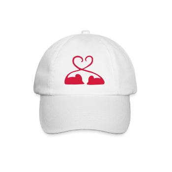 Maus Liebespaar / Paar Mäuschen / verliebt / mouse - Baseballkappe - Weiß/Weiß - Vorne