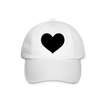 herz - Baseballkappe - Weiß/Weiß - Vorne