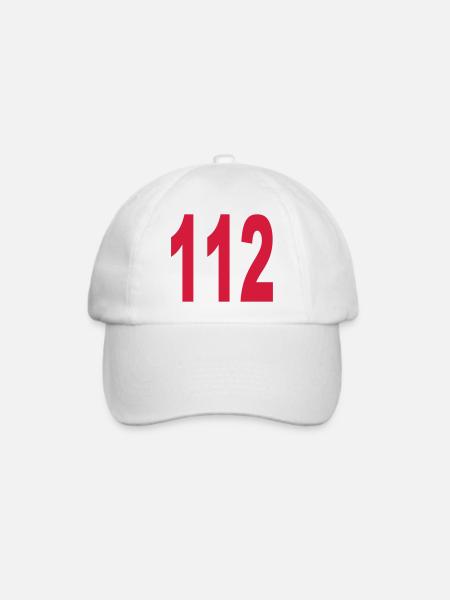 Notruf 112 - Baseballkappe - Weiß/Weiß