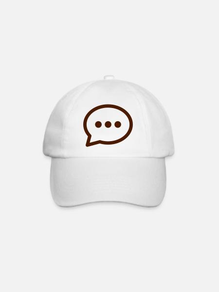 Sprechblase - Baseballkappe - Weiß/Weiß