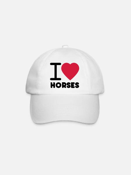 I love Horses - Baseballkappe - Weiß/Weiß