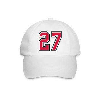 27 sports jersey football number - Baseballkappe - Weiß/Weiß - Vorne