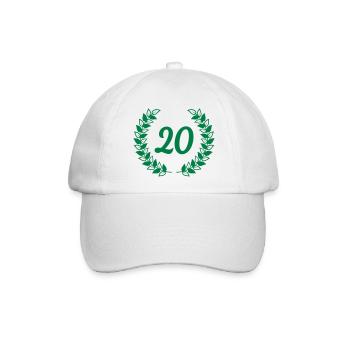 Jubiläum Geburtstag 20 zwanzig - Baseballkappe - Weiß/Weiß - Vorne