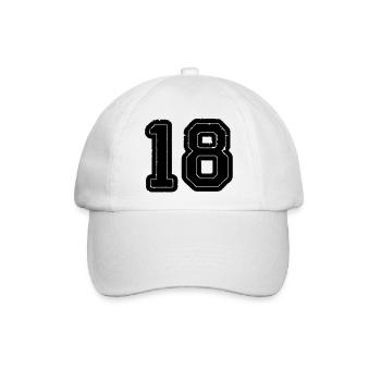 18 - Baseballkappe - Weiß/Weiß - Vorne