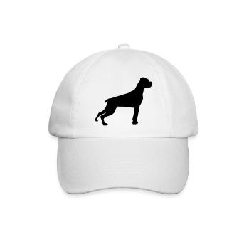 boxer schattenriss 1 - Baseballkappe - Weiß/Weiß - Vorne
