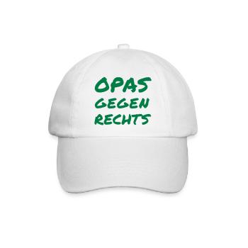 Opas gegen Rechts - Baseballkappe - Weiß/Weiß - Vorne