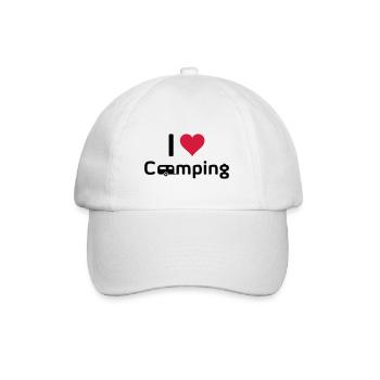 I love Camping - Baseballkappe - Weiß/Weiß - Vorne