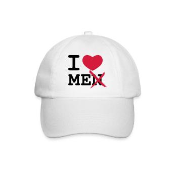 I Love Men - Baseballkappe - Weiß/Weiß - Vorne