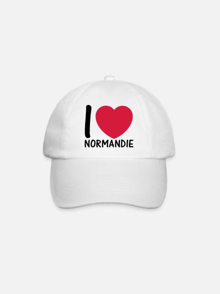 ich liebe Normandie 2c - Baseballkappe - Weiß/Weiß