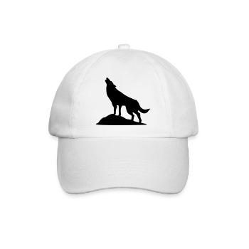 Wolf, Hund, Wolfshund - Baseballkappe - Weiß/Weiß - Vorne