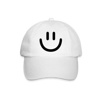 Smiley - Baseballkappe - Weiß/Weiß - Vorne