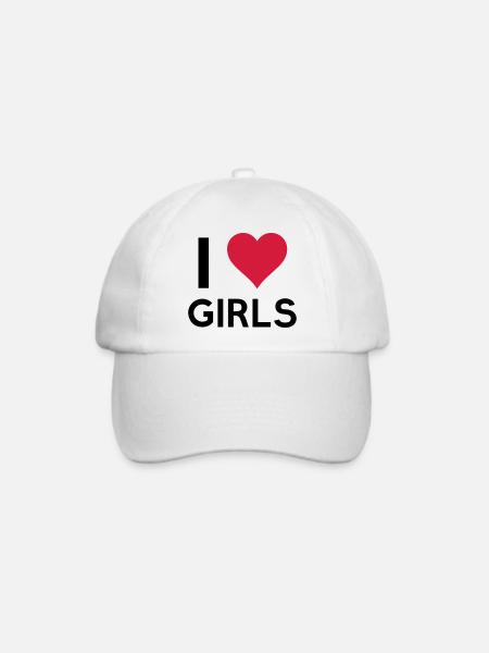 i_love_girls - Baseballkappe - Weiß/Weiß