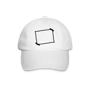 Leerer Zettel Notiz Aufgeklebt - Baseballkappe - Weiß/Weiß - Vorne
