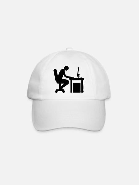 Computer Schreibtisch Nerd - Baseballkappe - Weiß/Weiß