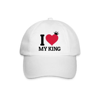 I love my King - Baseballkappe - Weiß/Weiß - Vorne