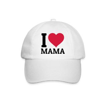I love Mama - Baseballkappe - Weiß/Weiß - Vorne