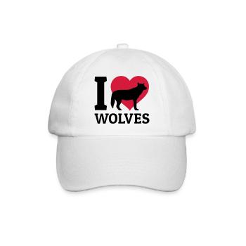 I love wolves - Baseballkappe - Weiß/Weiß - Vorne