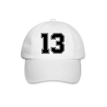 13 - Baseballkappe - Weiß/Weiß - Vorne