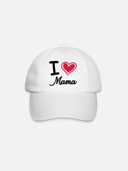 i love mama - Baseballkappe - Weiß/Weiß
