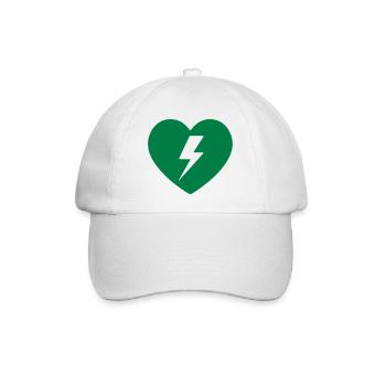 AED Notfall-Defibrillator Erste Hilfe - Baseballkappe - Weiß/Weiß - Vorne