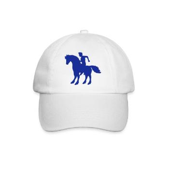 Pferd Mann Schnell Reiten Silhouette Reiter Junge - Baseballkappe - Weiß/Weiß - Vorne