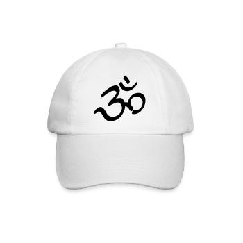Devanagari Om - Baseballkappe - Weiß/Weiß - Vorne
