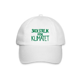 Skolstrejk för Klimatete - Schulstreik fürs Klima - Baseballkappe - Weiß/Weiß - Vorne