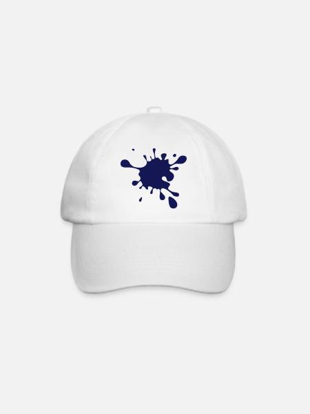splash Klecks Fleck malen Farbklecks Farbe Schmutz - Baseballkappe - Weiß/Weiß
