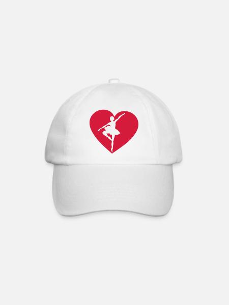 Liebe Herz Herzen Ballett-Tänzerin Dancer1 - Baseballkappe - Weiß/Weiß