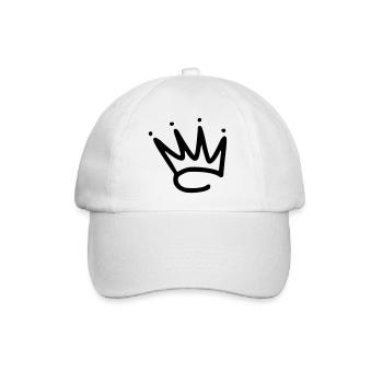 Emoji Krone Kronen Skizze schwarz - Baseballkappe - Weiß/Weiß - Vorne