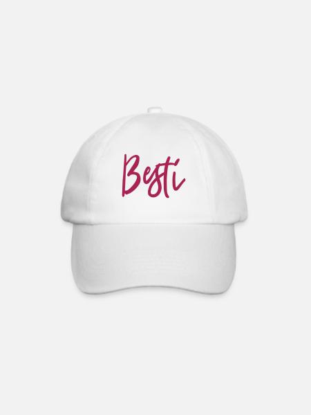Besti | beste Freundin - Baseballkappe - Weiß/Weiß