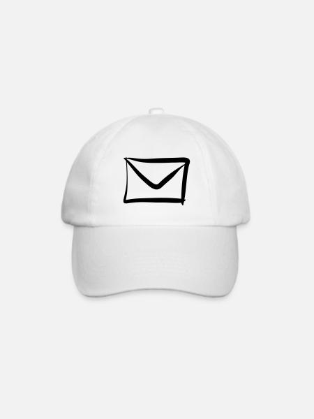 Brief / Briefumschlag Symbol. Post / E-Mail. - Baseballkappe - Weiß/Weiß