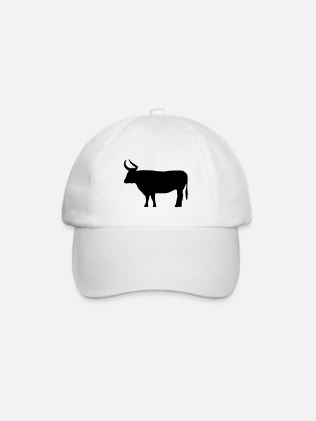 Stier - Baseballkappe - Weiß/Weiß
