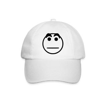 Emoji Skizze neutral schwarz - Baseballkappe - Weiß/Weiß - Vorne