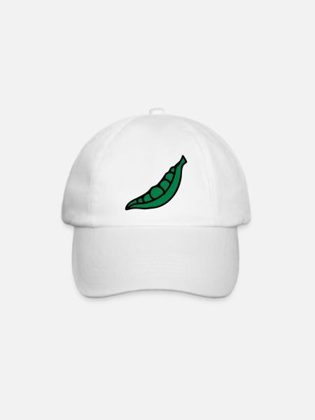 Erbsen Pea pois - Bohne - Baseballkappe - Weiß/Weiß