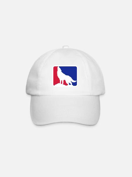 Wolf Hund Wildlife Werwolf Logo | Farben änderbar - Baseballkappe - Weiß/Weiß