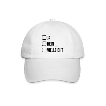 ja nein vielleicht - Baseballkappe - Weiß/Weiß - Vorne