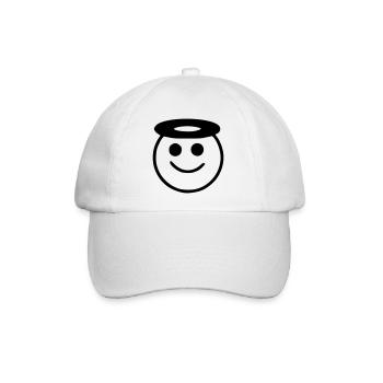 Emoji Skizze Heiligenschein schwarz - Baseballkappe - Weiß/Weiß - Vorne