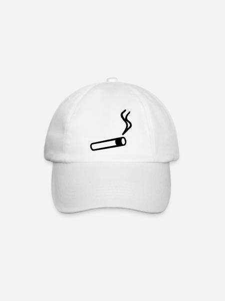 Zigarette - Baseballkappe - Weiß/Weiß
